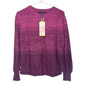 Gloria Vanderbilt Crew Neck Sweater Women's Dark Pink Size Small New With Tags
